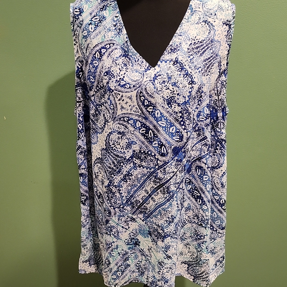 Violet & Claire Blue Paisley Blouse